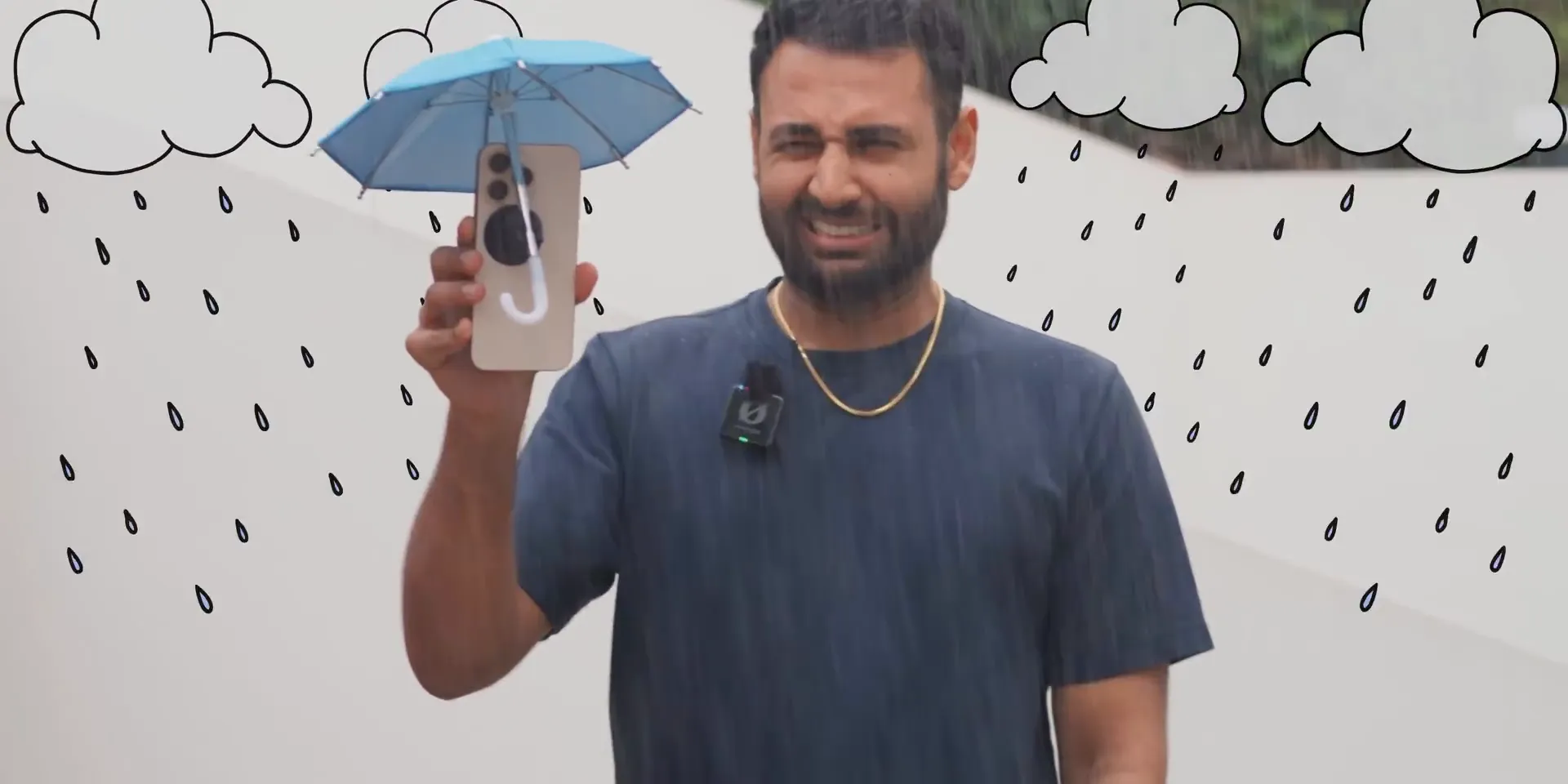 फोन छाता का उपयोग करते हुए